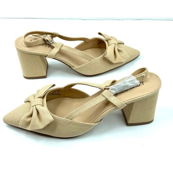 Journee Collection Women's Tailynn Block Heel Pumps Tan Size 7.5 NWT - Picture 1 of 9